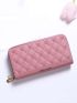 Large-capacity Simple Long Wallet, Artificial Leather Zipper Purse, Casual Multifunctional Clutch Bag