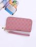 Large-capacity Simple Long Wallet, Artificial Leather Zipper Purse, Casual Multifunctional Clutch Bag