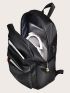 Men Drawstring Detail USB Charging Port Laptop Backpack
