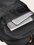 Men Drawstring Detail USB Charging Port Laptop Backpack