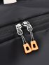 Men Drawstring Detail USB Charging Port Laptop Backpack