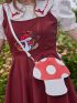 Fairycore Cartoon Mushroom Design Novelty Bag