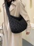 Quilted Detail Hobo Bag