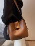Buckle Decor Shoulder Bag With Inner Pouch