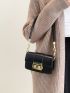 Mini Push Lock Flap Chain Square Bag
