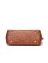 3pcs Crocodile Embossed Top Handle Bag Set