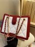 Two Tone Quilted Chain Square Bag