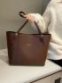 Letter Graphic Shoulder Tote Bag