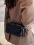 Letter Embossed Square Bag