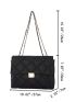 Geometric Quilted Flap Chain Square Bag