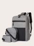 3pcs Charging Port Design Functional Backpack Set