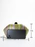Striped Pattern Satin Box Bag
