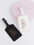 2pcs Metallic Letter Graphic Luggage Tags