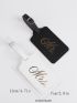 2pcs Metallic Letter Graphic Luggage Tags