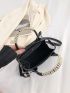 Mini Stitch Detail Double Handle Square Bag
