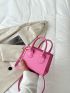 Mini Neon Pink Double Handle Square Bag