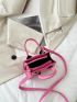 Mini Neon Pink Double Handle Square Bag