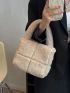 Stitch Detail Fluffy Square Bag