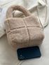 Stitch Detail Fluffy Square Bag