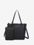 Letter Graphic Shoulder Tote Bag With Coin Purse