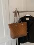 Quilted Detail Chain Shoulder Tote Bag