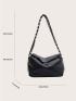 Litchi Embossed Hobo Bag