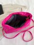 Neon Pink Quilted Flap Square Bag