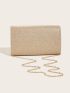 Glitter Flap Chain Square Bag