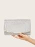 Glitter Flap Chain Square Bag