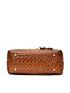 Crocodile Embossed Twilly Scarf Decor Top Handle Bag