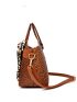Crocodile Embossed Twilly Scarf Decor Top Handle Bag
