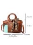 Crocodile Embossed Twilly Scarf Decor Top Handle Bag