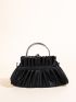 Rhinestone Decor Chain Ruched Bag