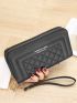 Large-capacity Simple Long Wallet, Artificial Leather Zipper Purse, Casual Multifunctional Clutch Bag