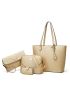 4pcs Bag Set Shoulder Tote Bag Double Handle Dome Bag, Best Work Bag For Women