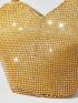 Rhinestone Decor Double Handle Evening Bag