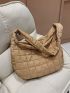 Quilted Detail Hobo Bag