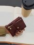 Heart Zipper Snap Button Small Wallet