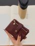 Heart Zipper Snap Button Small Wallet