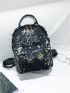 Mini Sequin Decor Classic Backpack