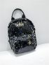 Mini Sequin Decor Classic Backpack