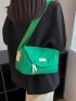 Letter Patch Decor Flap Square Bag