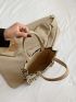 Striped Pattern Canvas Satchel Bag