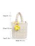 Flower Decor Ruched Bag