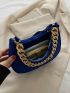 Crocodile Embossed Chain Decor Hobo Bag