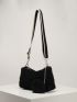 Minimalist Fluffy Hobo Bag With Small Pouch