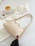 Crocodile Embossed Baguette Bag