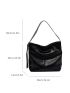 Snap Button Large Capacity Hobo Bag