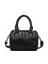 Studded Decor Double Handle Boston Bag