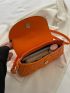 Neon Orange Four-leaf Clover Embossed Square Bag